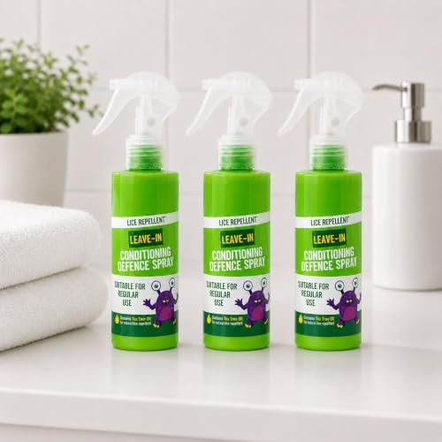 3 Kids Head Lice Repellent Conditioner Spray - Leave In Hair Conditioner With Tea Tree Oil - Conditioning Detangle Spray For Kids- Natural Hair Lice Repellent - 150ml