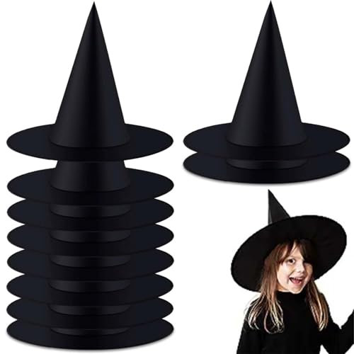 10 Stück Hexenhut, Hexenhut Kinder, Hexenhut Damen, Hexenkessel Groß, Hexen Deko, Hexen Zubehör, Hexenhut Deko, Hexen Hut, Zauberhut Für Kinder, Witch Hat, Hexenhüte, Zauberhut, Halloween Party