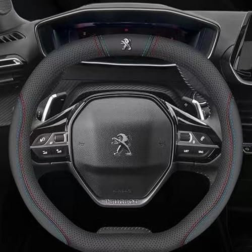 CDETKGER Auto-Lenkradbezug, für Peugeot 208 2008 308 3008 508 5008 SW GT Anti-rutsch Auto Lenkrad Schutzhülle Atmungsaktiv Verschleißfest Lenkradschoner