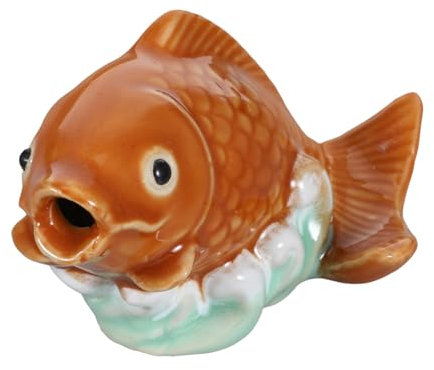 Warmhm Statua Di Pesce Ceramica Per Giardino Ornamentale Con Effetto Spruzzo Decorazione Per Laghetti e Fontane All Aperto Elemento Estetico Per Spazi Esterni