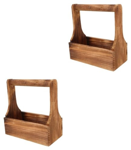 Kisangel 2st Blumentopf Aus Holz Rechteckig Baum Hängende Pflanzen Saftige Töpfe Dekorativ Selbstbewässernde Pflanzgefäße Pflanzenaufhänger Im Freien Pflanzentopf Anlage Hölzern Light Brown