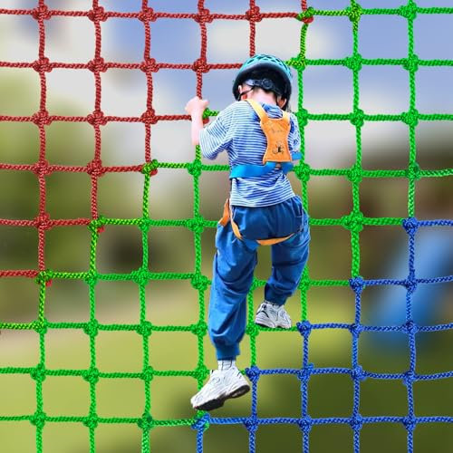 BERADNET Climbing Net for Kids Outdoor Polyester Cargo Net Climbing Frame Playground Net Rope Ladder for Kids Swing Treehouse Obstacle Course Training Jungle Gyms