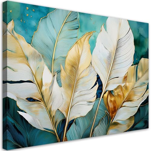 Feeby - Impression sur Toile - Deco Tableau Murale Intissé - Bleu Plage Mer Paysage - 120x80 1partie - Photo Peinture - Pour Chaque Pièce de Votre Appartement