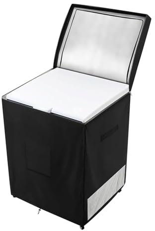 Miyanvuo Gefriertruhenabdeckung,Wasserdichte Staubschutzhaube für Tiefkühler | Oxford-Stoff Hülle Mit Doppeltem Deckelöffnung Für Balkon Garten Terrasse