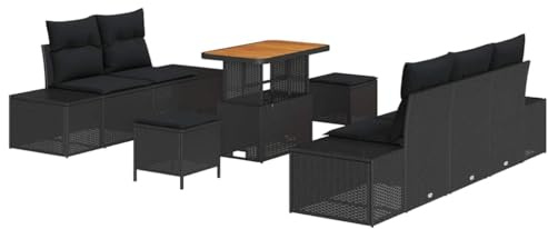 vidaXL Gartensofa-Set 8 STK. Schwarz Poly-Rattan