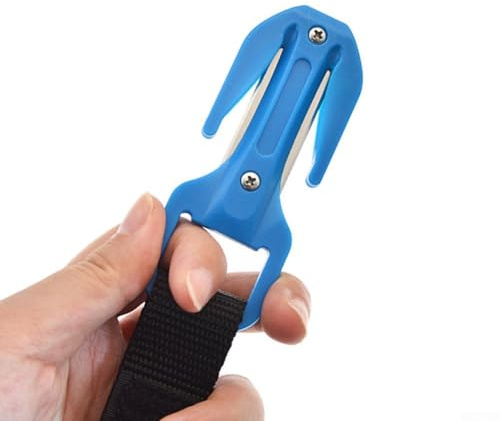 Coupe-ligne de plongée sous-marine avec lame en acier inoxydable 420j2 et poignée en fibre de verre en nylon, gadget de coupe sous-marin avec lames de rechange pour lames Plus Sh (bleu)