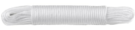 Gralara Corde en Nylon Tressé, 10 M (32,81 Pi), Corde Utilitaire Blanche pour Étendre Linge, Bobine Pratique pour Remorquage, Lavage du Linge en Intérieur et Extérieure, 4mm