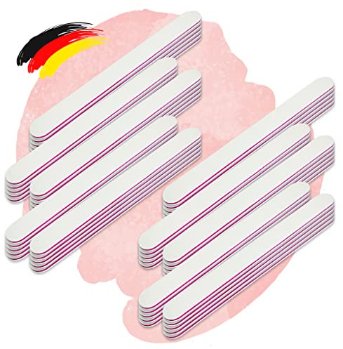 Profi Feilen 100/100 Weiß Gerade Set - Nageldesign Nagelfeile für Nagel Modellage - 50er Pack