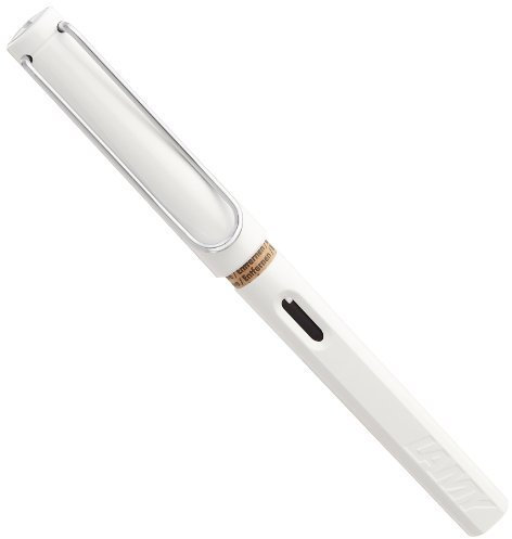LAMY Safari White Fountain Pen, Steel Nib L19WT-EF by Lamy