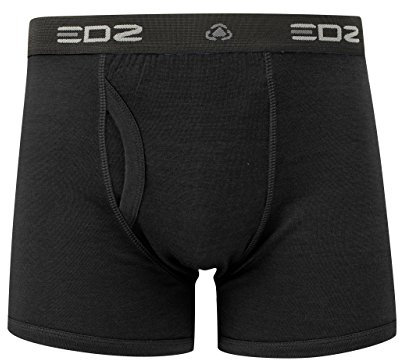 EDZ Merino Wool Boxer Shorts (UK, Alpha, L, Regular, Regular, Black)