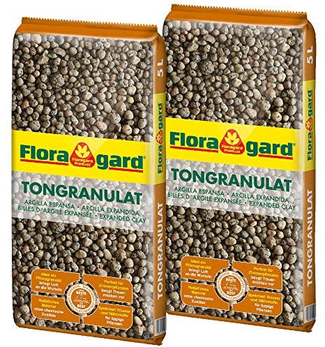 Floragard Blähton Tongranulat zur Drainage 2 x 5 L, Hydrokultursubstrat