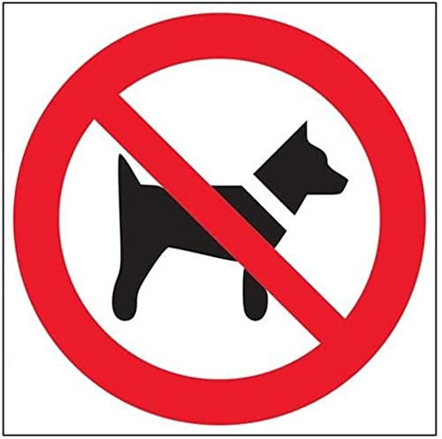 vsafety 51007bg-r prohibición Logo Sign, plástico rígido, no perros, cuadrado, 400 mm x 400 mm, Negro, Rojo