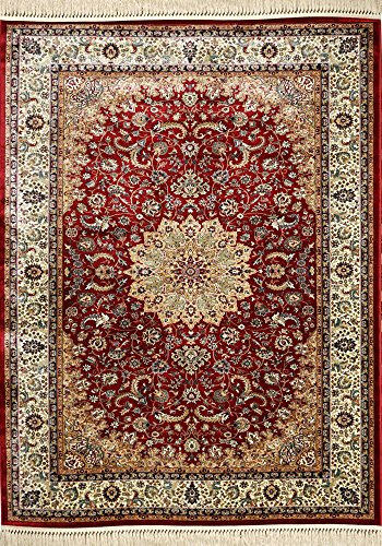 Deco Italia Tappeto Persiano Rosso - Classico Alta qualita' | 140 x 200 cm