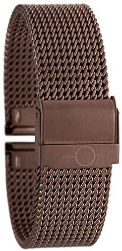 Eichmüller 22mm BandOh Edelstahl Milanaise Uhren Armband Braun mit Sicherheitsverschluss