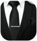 HISDERN Cravate Homme Sergé Mariage Fete et Pinces à Noire cravate & Carre de poche Set