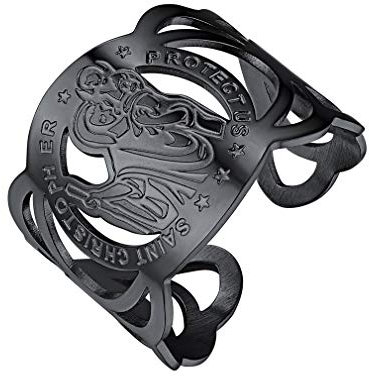 FaithHeart Herren Saint Christophorus der Erzengel Ring Herren Edelstahl Ring mit Geschenkebox
