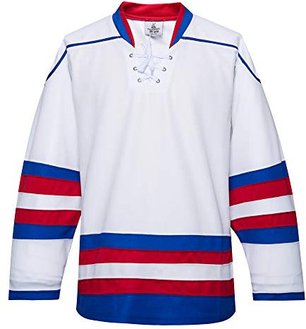 Ealer H900 Series Blank Ice Hockey League Sports Practice Jersey für Herren Training und Jungen - Erwachsene und Jugendliche - Weiß - L/XL