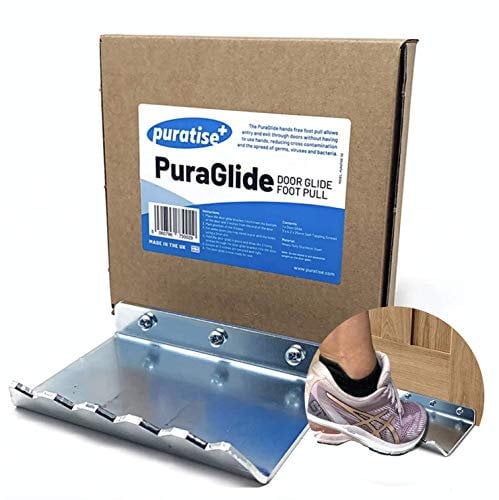 Foot Door Puller PURATISE Stainless Steel Commercial Grade Hands Free Door Opener - Simple, Fast Installation (Screws Included)
