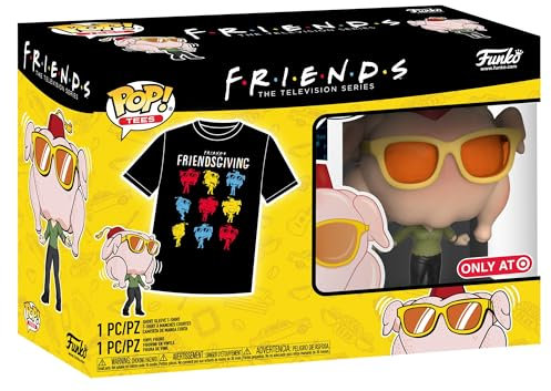 Funko Pop! & Tee: Friends - Monica with Turkey with Turkey - Small - (S) - T-Shirt - Vêtements avec Une Figurine en Vinyle à Collectionner - Idée de Cadeau - Jouets et Top à Manches Courtes - TV Fans