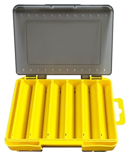 NewShot Fishing Tackle Box, Double Sided Lure Bait Beads Hook Storage Trays, Organizer Case Containers, for Vest Casting Fly Fishing Accessories (Xs- Yellow 14 * 10.4cmcm)