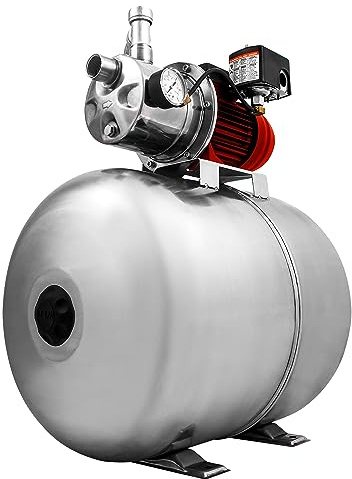 Red Lion RJS-75SS/RL15HS 115/230 Volt 3/4 HP, 12.8 GPM Stainless Steel Shallow Well Jet Pump and 15 Gallon Tank System, Stainless Steel, 602240