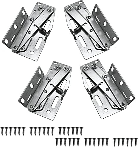 MIAO JIN 4 x 45-Grad-Scherenscharniere, Kippscharniere für Küchenspüle, Frontschublade, Klappsofa oder Badezimmerschrank, Organizer, vernickelter Stahl, Federscharnier (2 Paar)