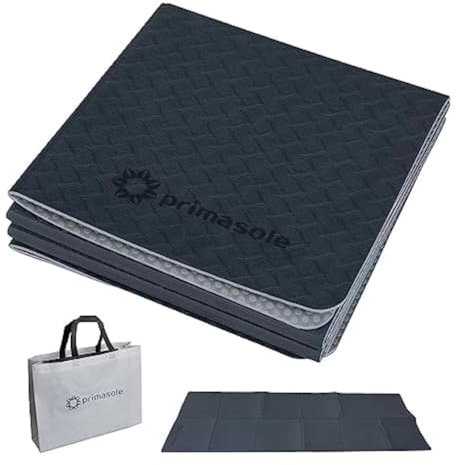 Primasole TPE faltbare Yogamatte, doppelseitig, rutschfest, leicht, Pilates und Bodentraining, 6 mm dick, schwarz, PSS22NH013A