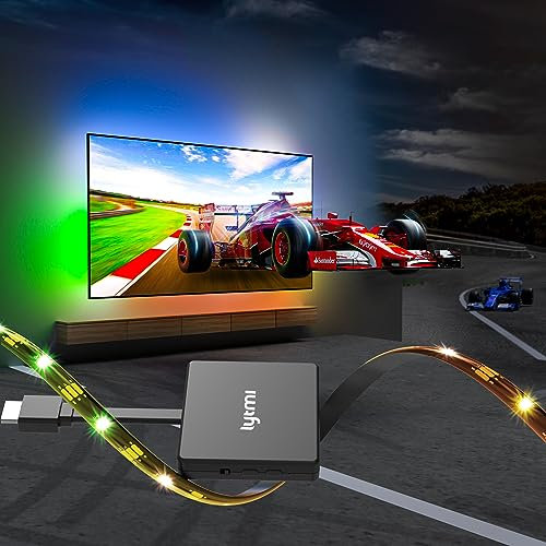 Lytmi TV LED Rétroéclairage avec HDMI 2.0 Sync Box Stick & Bande Lumineuse, Rétroéclairage LED Fancy pour Téléviseurs 25-55 Pouces, Bande de Synchronisation TV Découpable pour Jeux, Musique, Films