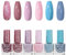 Colorful Nail Polish - Nude Nail Varnish Sets - Quick Drying Purple Pink Glitter 6 Colors Nail Polish Set - Oil-Based Formula Nail Varnish Gift Set - No Need Cured