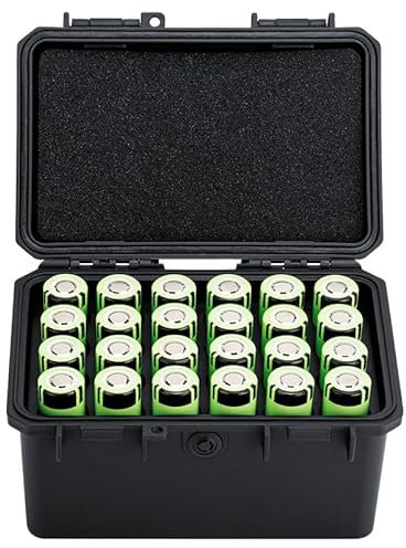 JJC 21700 Boîtier de batterie résistant à l'eau pour 24 piles 21700/20700 et toutes les batteries de taille similaire, étui de rangement pour piles
