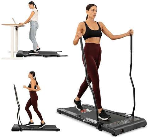YM Tapis De Marche Pliable 2 en 1, Course + Marche Nordique, Épaisseur Super Slim 11 cm, 10 km/h, 6 programmes, Télécommande de Poignet, Your Move Tapis De Course Tapis Roulant