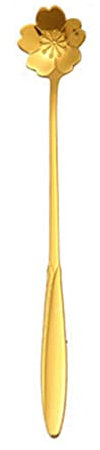 susiodeu Coffee Spoons Long Handle Dessert Tea Teaspoons Home Bar Cafe Hotel Party Stirring Scoops Kitchen Tableware Flatware, Type 1, Gold