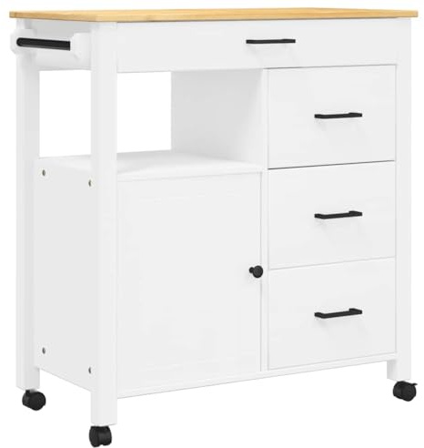 vidaXL Küchenwagen Monza 84x40x88,5 cm Massivholz Kiefer