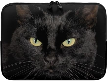 UOIMAG Black Cat Laptoptasche 15 Zoll Wasserabweisende Laptophülle Notebook Computertasche