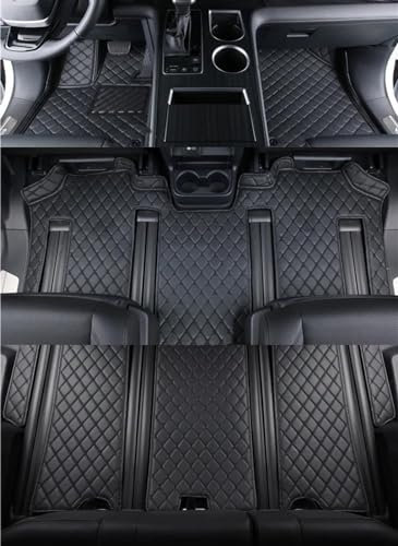 DZSGJNOF Fußmatten Auto Leder Auto Fußmatten Teppich Für Toyota Für Sienna 7 Sitze 2021-2022 Auto Nach Maß Innen Details Teppiche Fuß Pads Zubehör Automatte Fußmatte (Color : Schwarz)