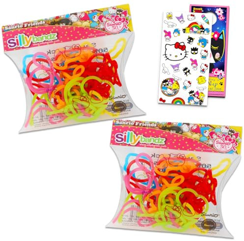 Hello Kitty Silly Bandz Pack – Confezione da 48 braccialetti con personaggi Hello Kitty, Keroppi, My Melody, More Plus, braccialetti con personaggi Hello Kitty, 3 x 3 x 3 inches, Hello Kitty Silly