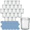 gouveo 24er Set Einmachgläser 200 ml Dekagon mit Schraubdeckel karo-blau - Zehneckige Gläser mit Twist-Off Verschluss - Kleine Vorratsgläser für Selbstgemachtes (EGD200KB)
