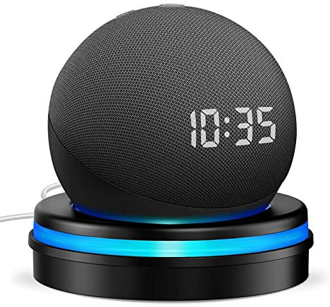 Tischständer für Dot 4./Dot 5. Generation, Dot 5. Gen & 4. Gen Desktop Ständer Halterung, Dot 5th/4th Basishalterung mit Lichtleiter und Integriertem Kabelmanagement, Lautsprecher Zubehör (Schwarz)