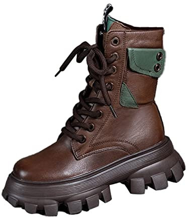 Stivali Donna con Tacco Basso Stivali Donna Alti Fino alla Coscia Scarpe Stringate Basse Stivali Donna Tacchi Neri Stivali di Gomma Stivaletti Stivali da Donna sopra al Ginocchio, con Tacco
