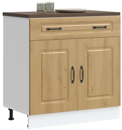 Gecheer Küchenunterschrank Küchenschrank Schrank Küchenzeile Küchenmöbel Unterschrank Kalmar Artisan-Eiche Holzwerkstoff