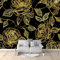 Fleur Rose Art Ligne Or Papier Peint Panoramique 400x280 cm Noir Peinture Murale Papier Peint 3D Fresque Salon Chambre