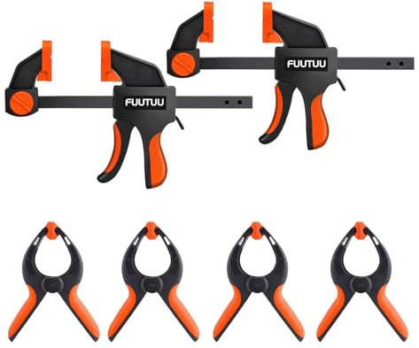 Fuutuu Woodworking Fixture kit, consisting of 2 6-inch fixtures and 4 Spring fixtures, for Quick Operation and Clamping of fixtures