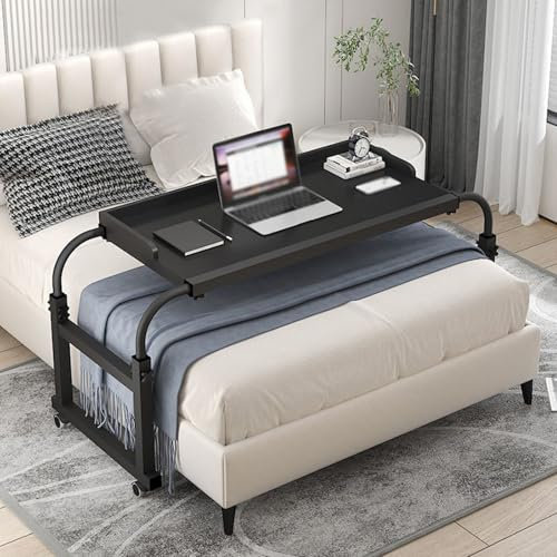 GWWBD Adjustable Folding Table，rectangular Over Chair Tables For Disabled Tall Desk Slide Under Sofa Table Desk Foldable Moving Desk Sofa Desk For Laptop(Color:Black+)