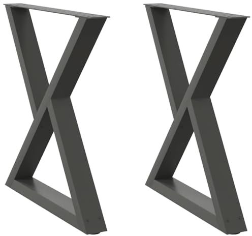 vidaXL Esstisch Beine 2 Stück Anthrazit 80x(72-73,3) cm Stahl