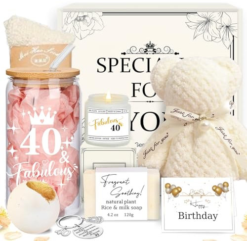 40th Birthday Gifts for Women Her - 40th Birthday Hampers for Her,40 Years Old Gift Baskets,Perfect for Mum, Wife, Sister, Friends, Coworker
