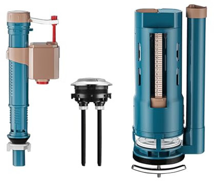 Fazvncv WC-Einlass- und Auslassventile, WC-Spülkasten-Einlassventile, Zwei-Knopf-WC-Wasserauslassventile, Wassertank-Armaturen