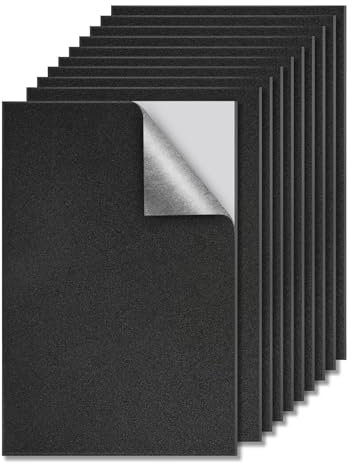 Ledebouk 10 Pezzi Gomma EVA Adesiva, Feltro Autoadesivo, Tappetino in Achiuma EVA con Supporto Spessore 0,3cm Cuttable pad Adesivo Antiscivolo per Sedie e Divani Portagioie Artigianato DIY 20x30x0,3cm