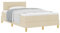 vidaXL Boxspringbett mit Matratze Creme Gepolstert 120x200 cm Minimalistisches Design Stoff Für Erwachsene Kiefernbeine Einfache Montage und Bequeme Matratze. Schlafzimmermöbel Topper Modern Qualität