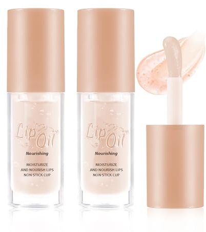 Boobeen 2-teiliges Lipgloss-Öl-Set, feuchtigkeitsspendender Lippenstift, hoher Glanz und intensive Feuchtigkeitsversorgung, langanhaltende Pflege und nicht klebrig