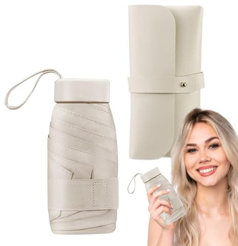 Ruhnjyg Parapluie de voyage | Protection UV – Parasol compact imperméable pour l'extérieur, les vacances, le camping, les voyages, le sport, la plage